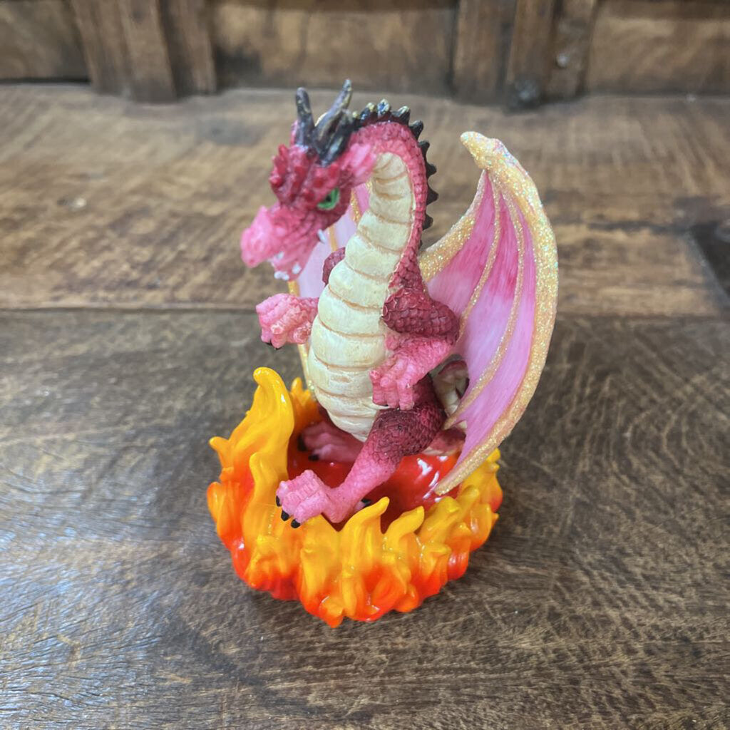 FANTASY RED DRAGON IN FLAMES MEDIEVAL