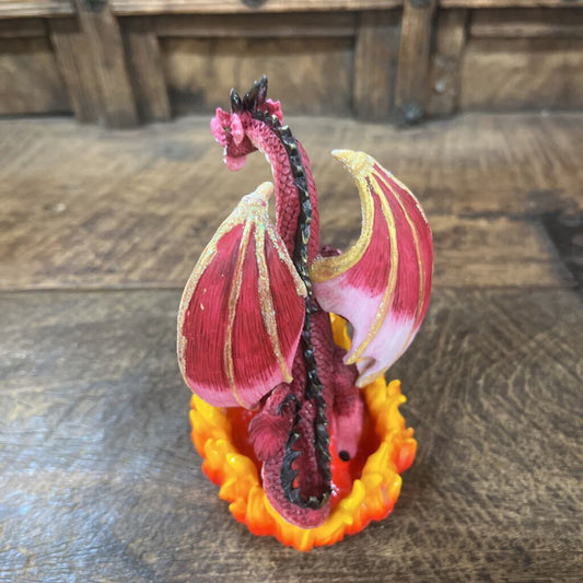 Fantasy Red Dragon In Flames Medieval