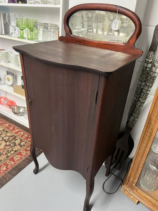 ANTIQUE MAHOGANY SHEET MUSIC STORAGE CABINET WITH SHELVES