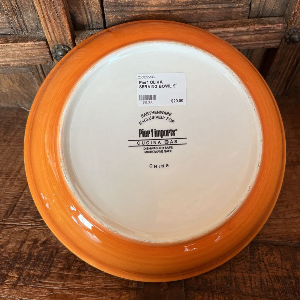 PIER1 OLIVA SERVING BOWL 9"