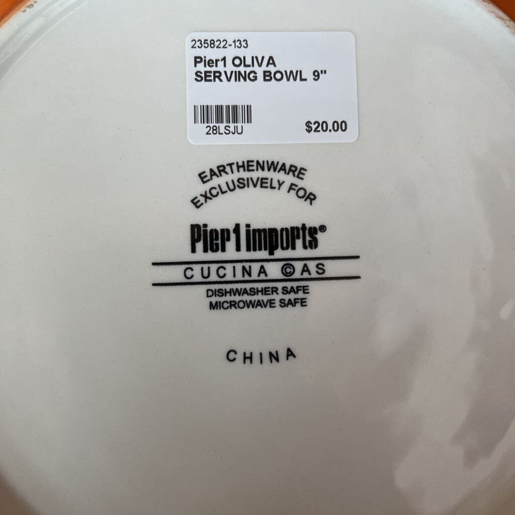 PIER1 OLIVA SERVING BOWL 9"