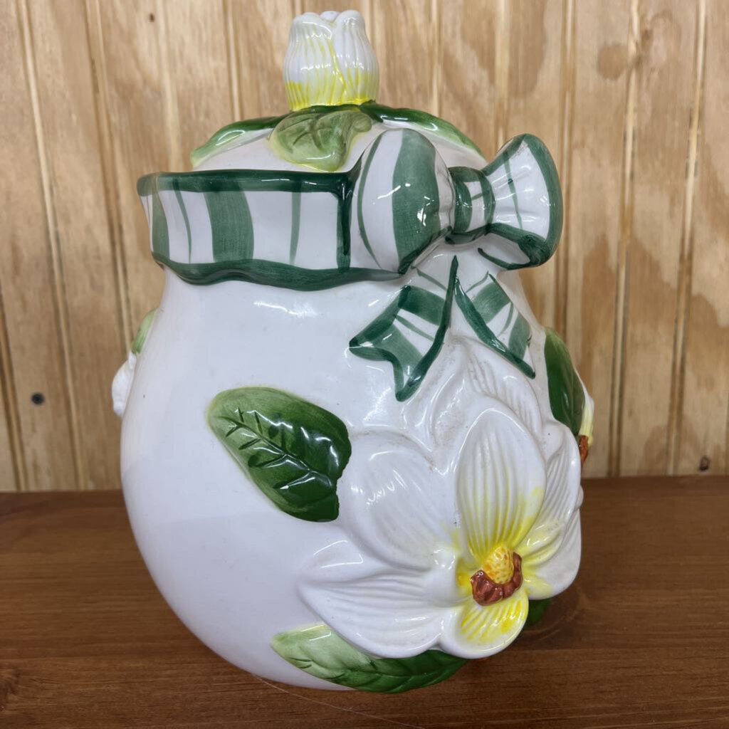 MAGNOLIA WITH BOW COOKIE JAR