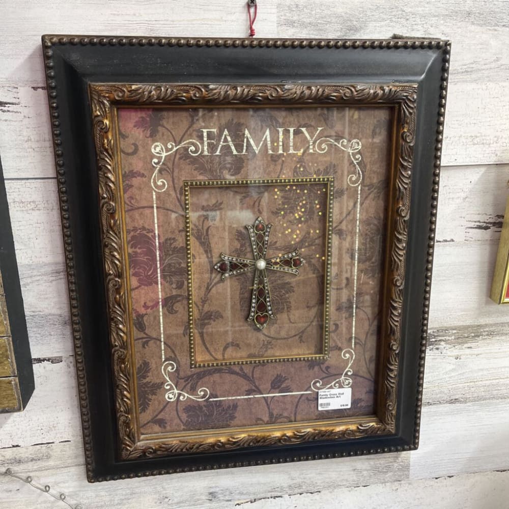 FAMILY CROSS WALL SHADOWBOX ART