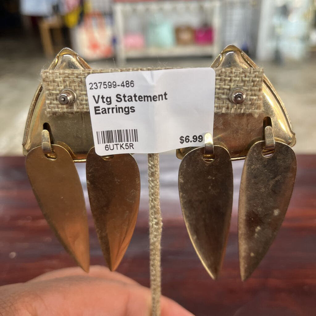 VINTAGE STATEMENT EARRINGS-Thriftique Marketplace