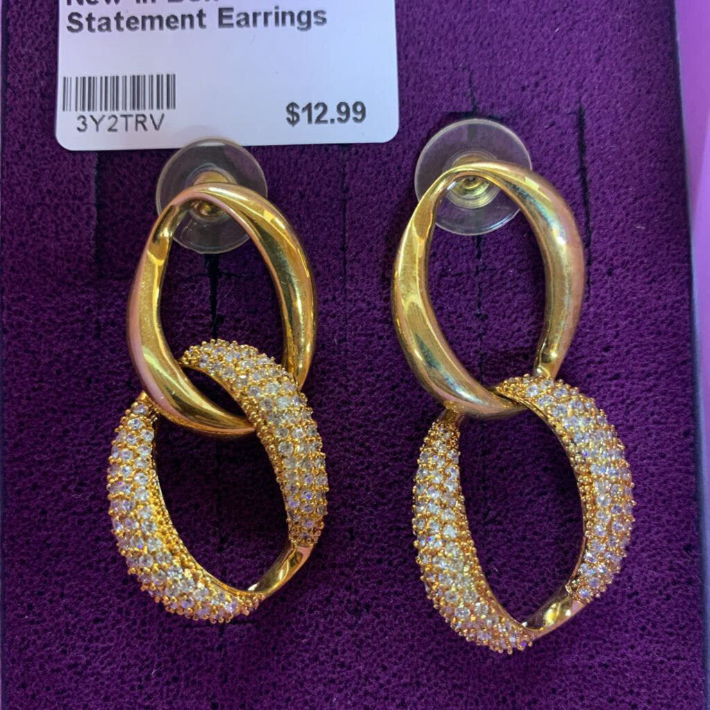 NEW IN BOX STATEMENT EARRINGS