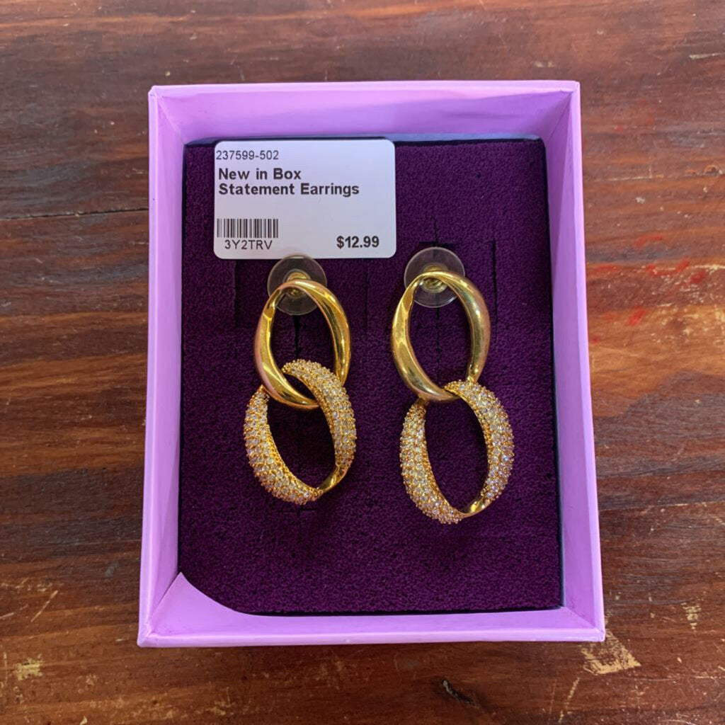 NEW IN BOX STATEMENT EARRINGS