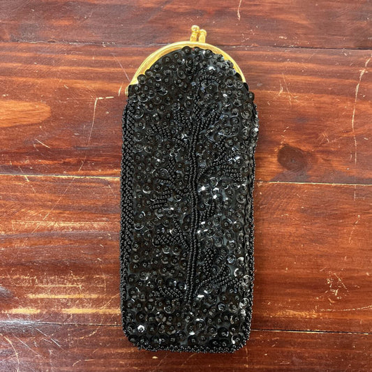 VINTAGE BLACK SEQUIN SUNGLASSES HOLDER