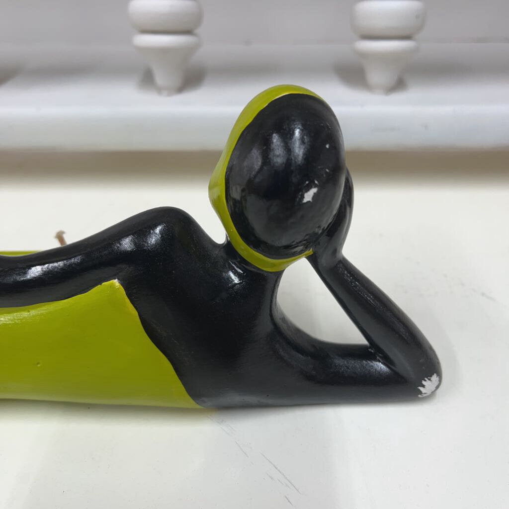 EBONY LADY LAYING CANDLE HOLDER (AS IS)