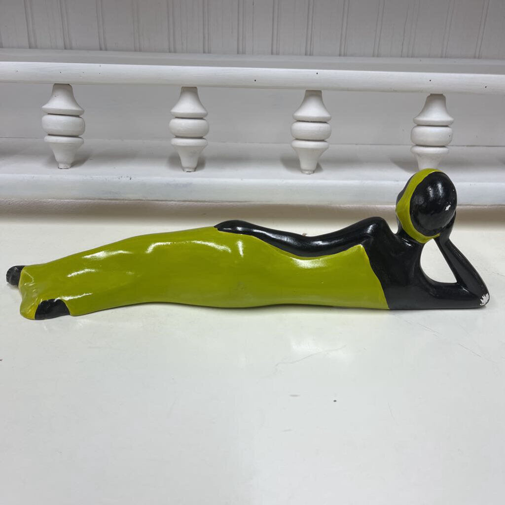 EBONY LADY LAYING CANDLE HOLDER (AS IS)