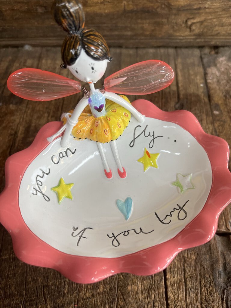 FAIRY PEDESTAL DISH "YOU CAN FLY"