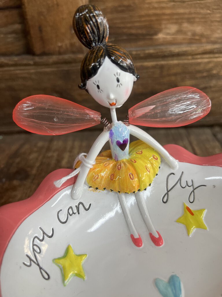 FAIRY PEDESTAL DISH "YOU CAN FLY"