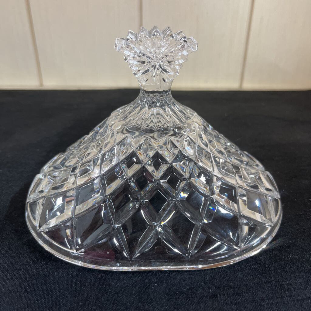 CRYSTAL OVAL BOWL WITH LID