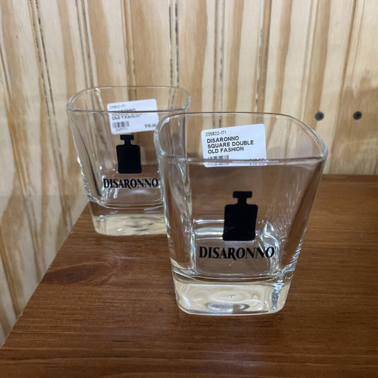 DISARONNO SQUARE DOUBLE OLD FASHION COCKTAIL SET OF 2