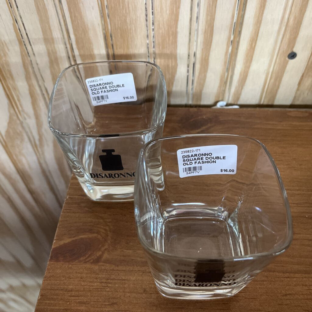DISARONNO SQUARE DOUBLE OLD FASHION COCKTAIL SET OF 2