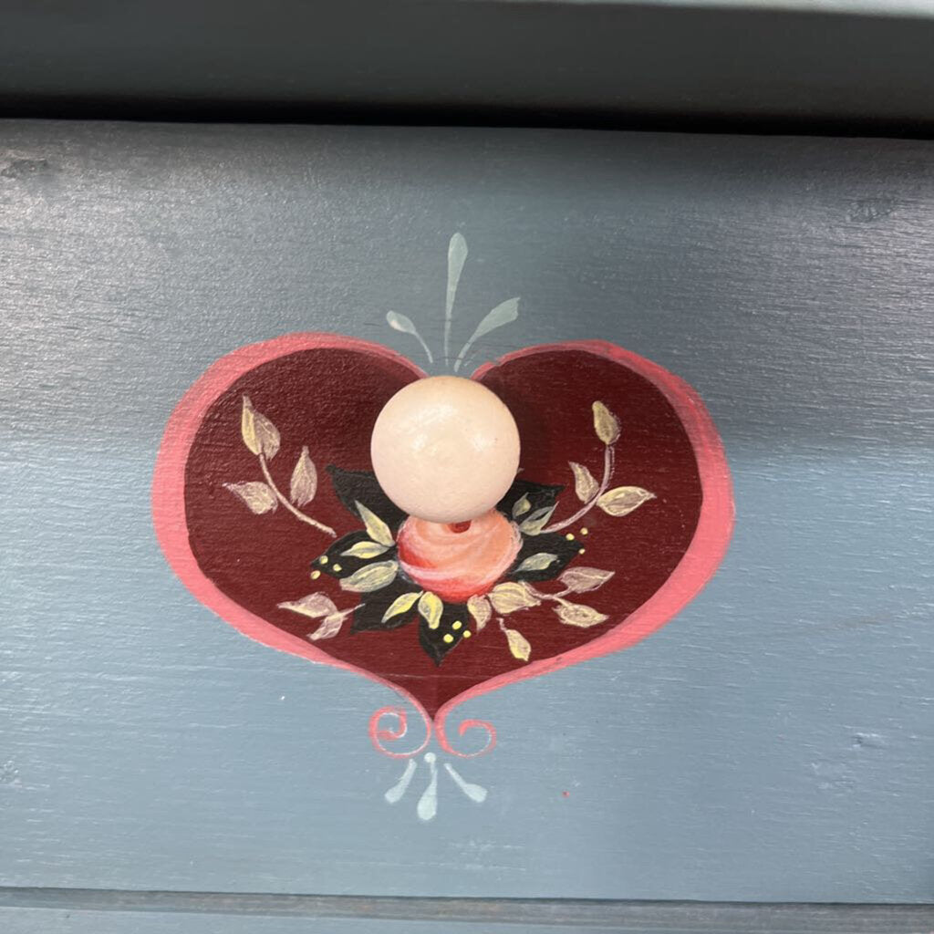 HAND PAINTED JEWELRY BOX WITH 2 DRAWERS-Thriftique Marketplace