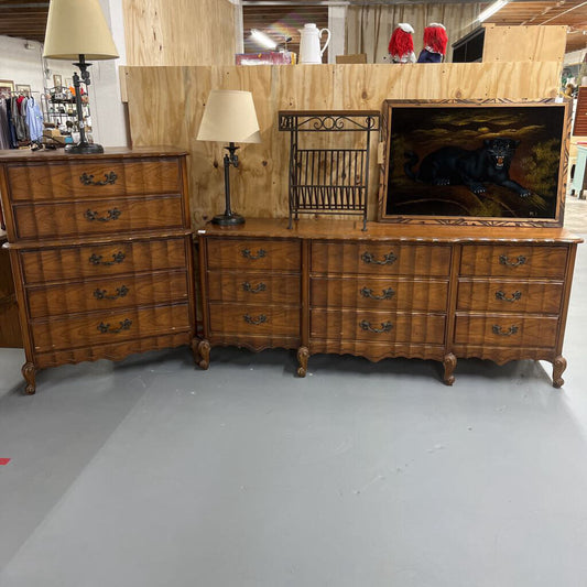 French Provincial Dresser and Chest of Drawer Set