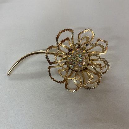 Vintage Sarah Coventry Rhinestone Flower Brooch