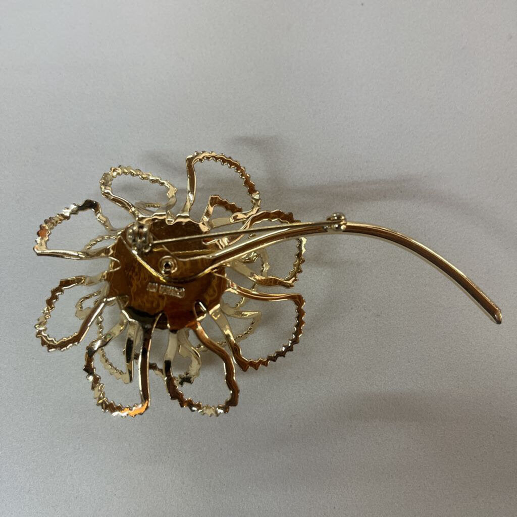 Vintage Sarah Coventry Rhinestone Flower Brooch