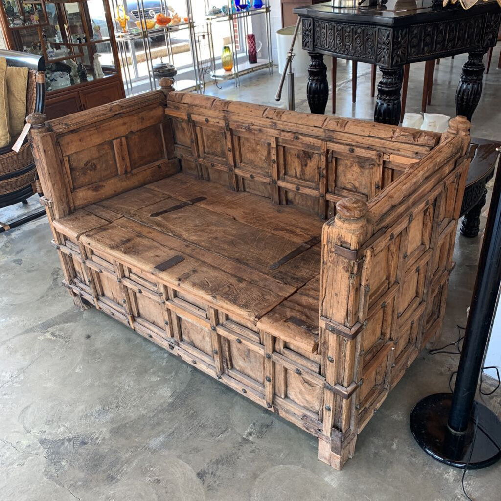 Antique Rustic Wood Daybed w/Storage