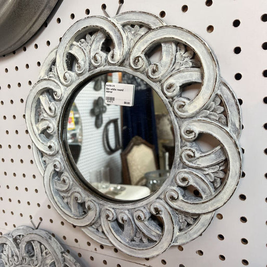 SM WHITE ROUND MIRROR