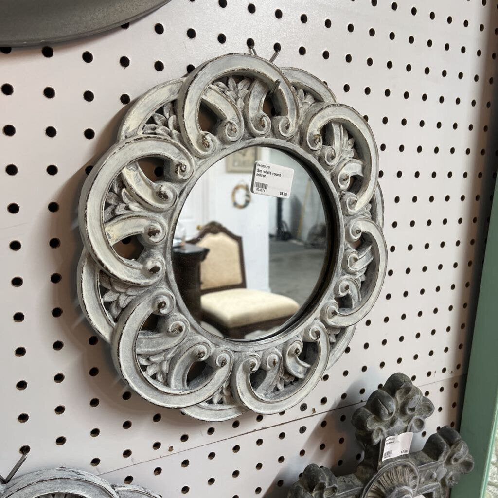 SM WHITE ROUND MIRROR