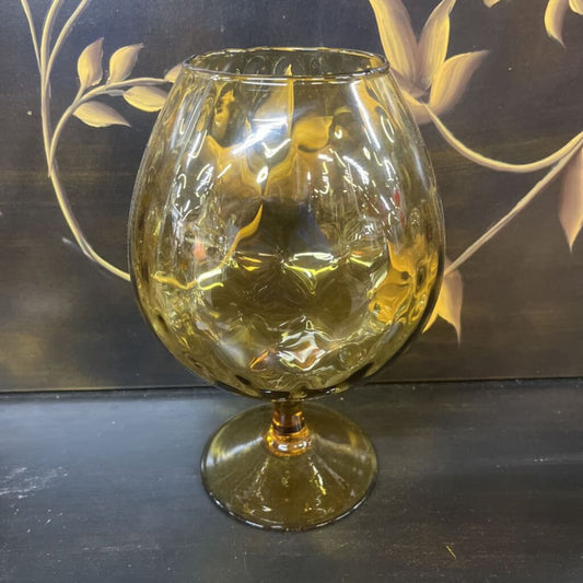 VTG EMPOLI GLASSOPTIC VASE AMBER