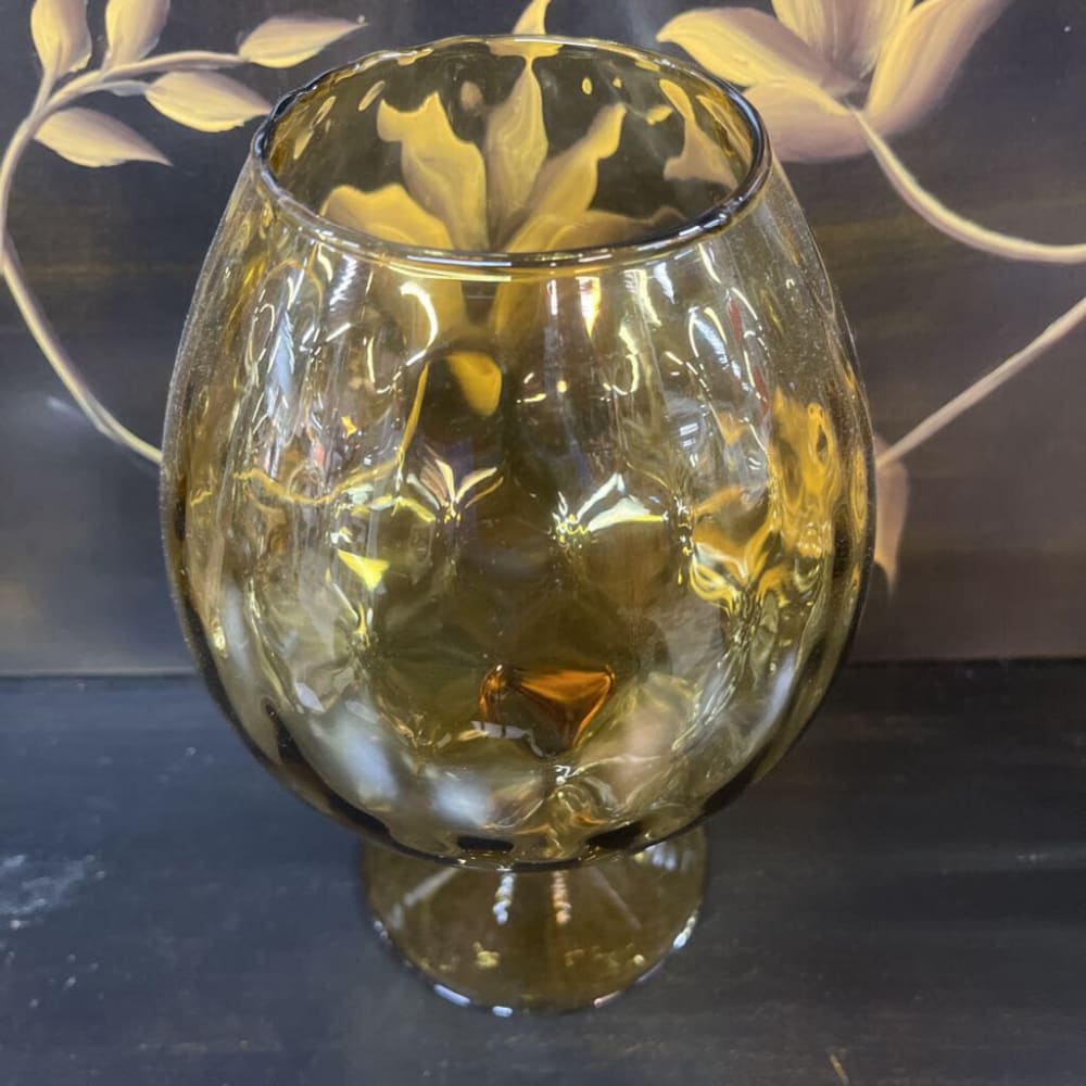 VTG EMPOLI GLASSOPTIC VASE AMBER