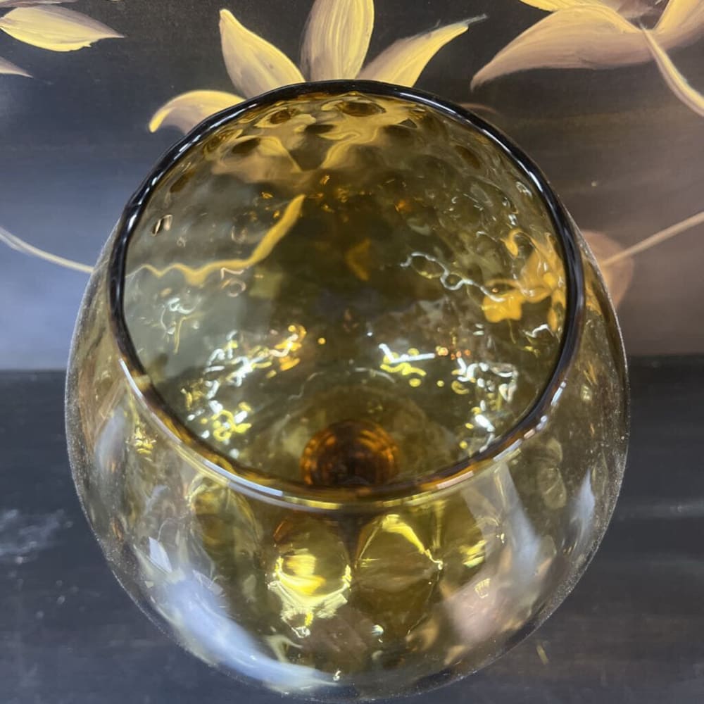 VTG EMPOLI GLASSOPTIC VASE AMBER