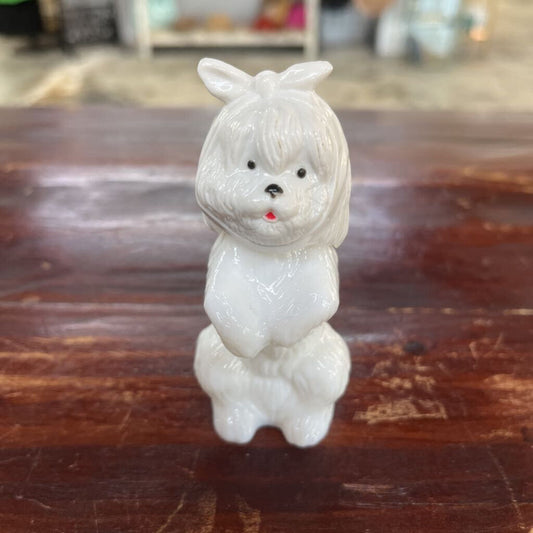 Vtg Avon White Dog Decanter