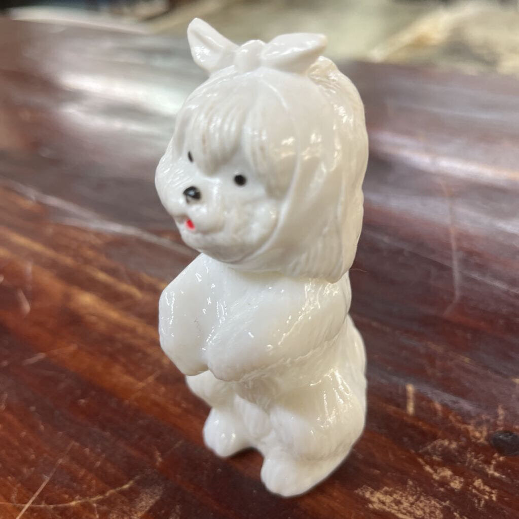 Vtg Avon White Dog Decanter