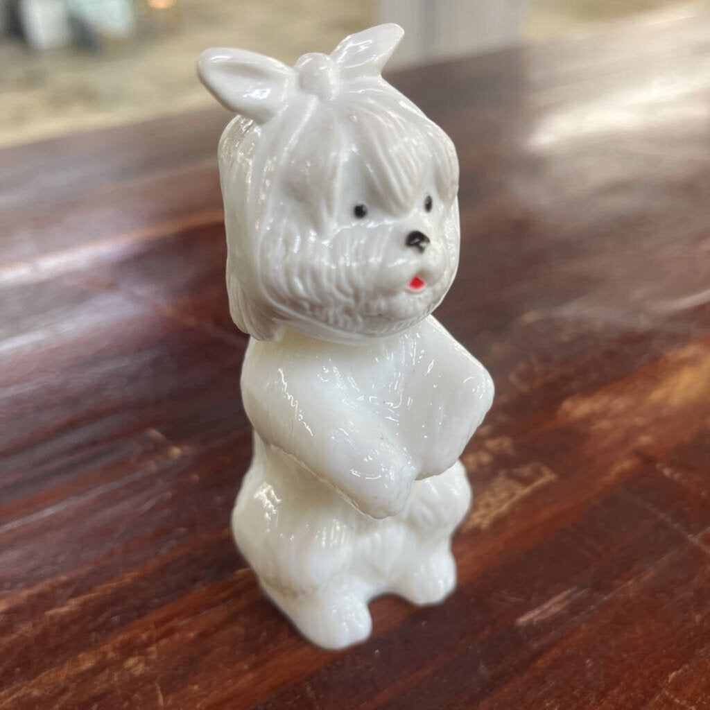 Vtg Avon White Dog Decanter