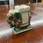 VINTAGE GLAZED CERAMIC ELEPHANT ASHTRAY