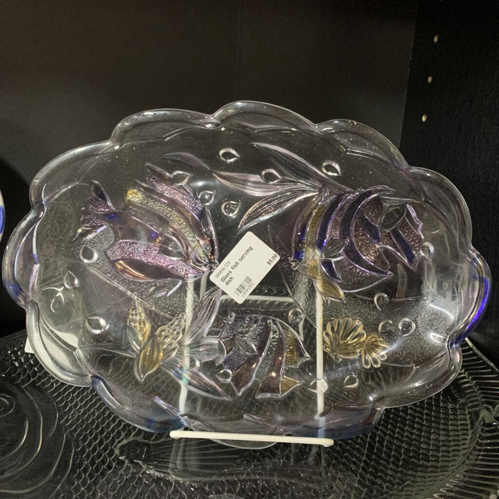 GLASS FISH SERVING DISH-Thriftique Marketplace