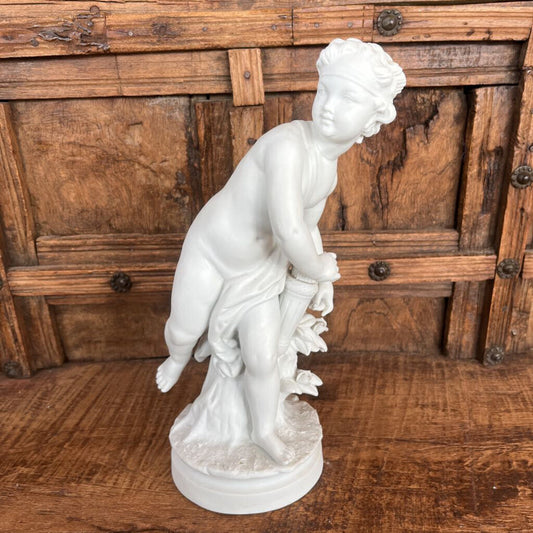 VINTAGE BISQUE WHITE PORCELAIN DAUGHTER OF ZEUS