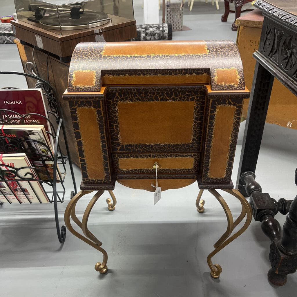 TEETED IRON TREASURE CABINET WITH DRAWER-Thriftique Marketplace