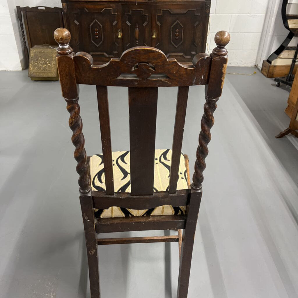 OLD TIGER OAK BARLEY TWIST CHAIR 17TH CENTURY-Thriftique Marketplace