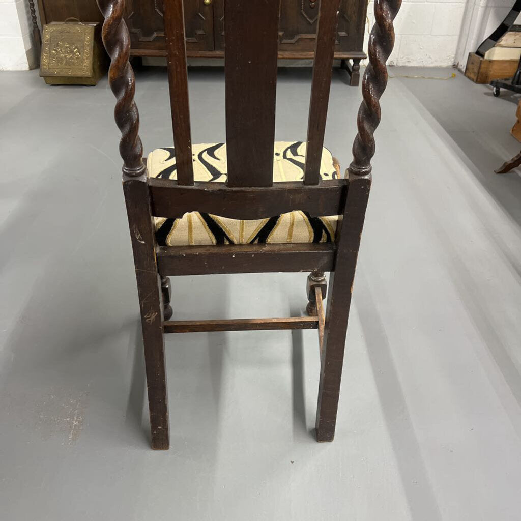 OLD TIGER OAK BARLEY TWIST CHAIR 17TH CENTURY-Thriftique Marketplace