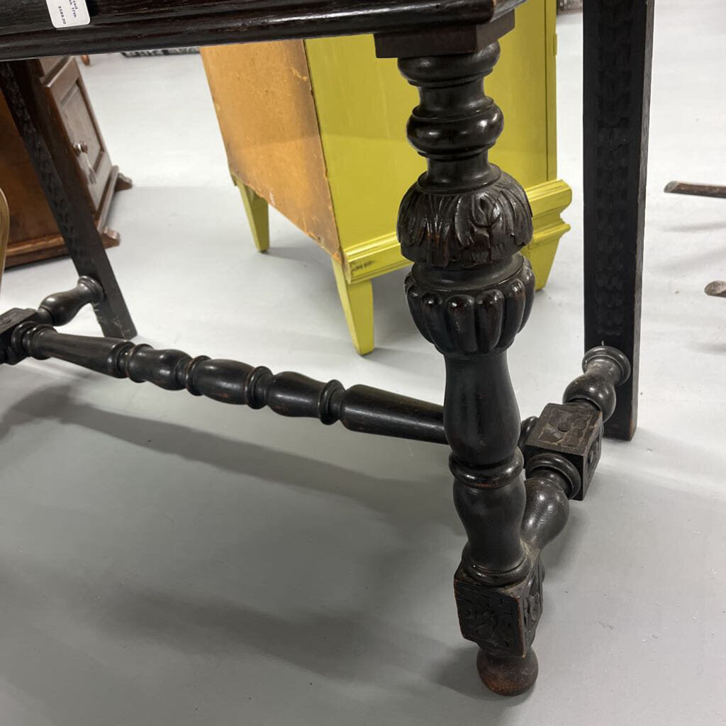 ANTIQUE EBONIZED GREENMAN DESK 17TH CENTURY-Thriftique Marketplace