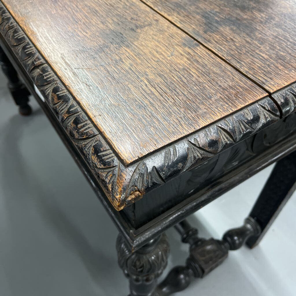 ANTIQUE EBONIZED GREENMAN DESK 17TH CENTURY-Thriftique Marketplace