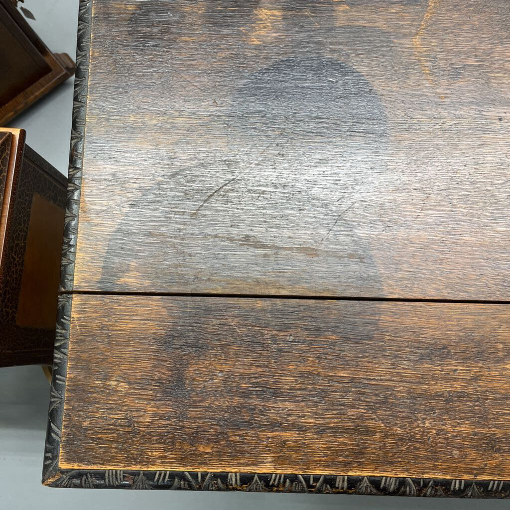 ANTIQUE EBONIZED GREENMAN DESK 17TH CENTURY-Thriftique Marketplace