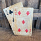 PLAYING CARD MOTIF TEAK SNACK TRAYS(12) AND SERVING TRAY