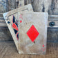 PLAYING CARD MOTIF TEAK SNACK TRAYS(12) AND SERVING TRAY
