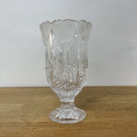 Tulips Etched Lead Crystal Vase
