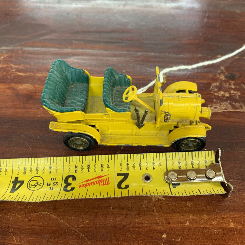 VTG YELLOW ENGLISH MODEL CAR-Thriftique Marketplace