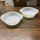2PC MILK GLASS FIRE KING SWIRL BOWLS PAIR