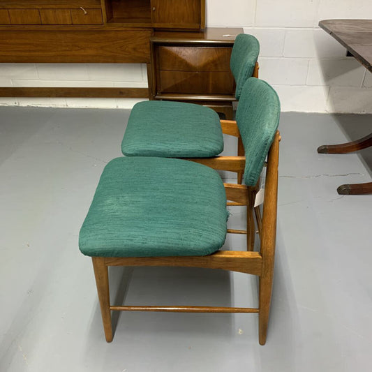 MID CENTURY MODERN PAIR FABRIC CUSHION CHAIRS