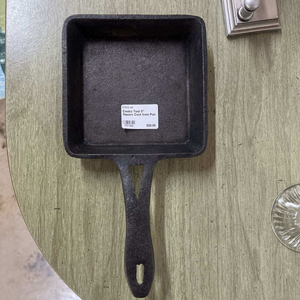 Thriftique Marketplace-COOKS TOOL 5" SQUARE CAST IRON PAN