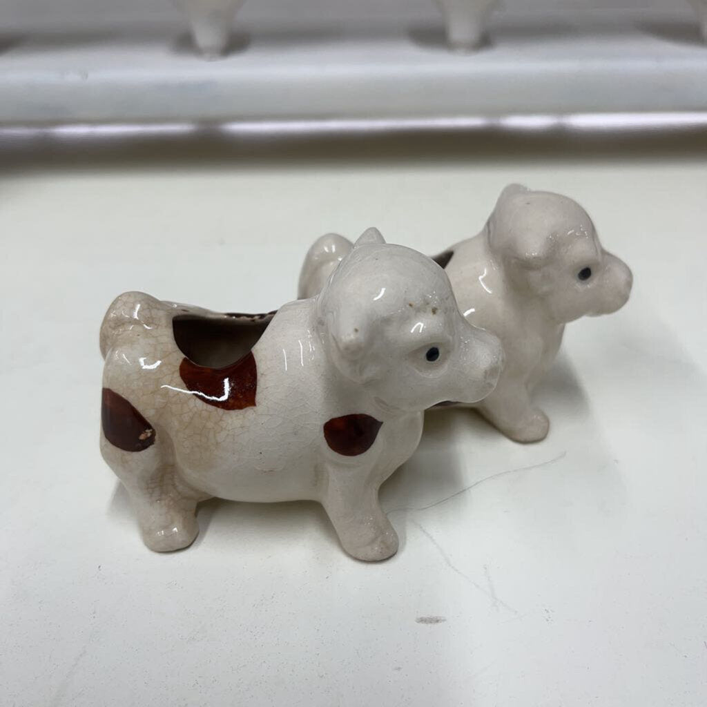 VINTAGE PAIR COW TOOTHPICK HOLDER-Thriftique Marketplace