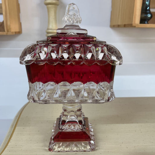 RUBY RED CRANBERRY CANDY DISH
