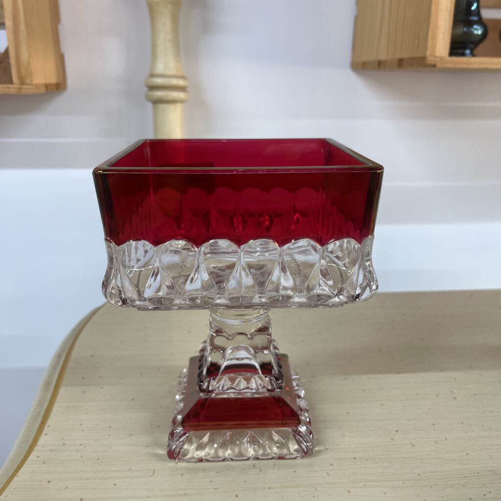 Ruby Red Cranberry Candy Dish